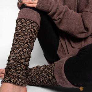 reversible legwarmers in brown, leg warmers, Yoga legwarmers image 8