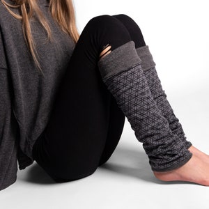 Jambières réversibles en gris, poignets, poignets de yoga, guêtres, jambières image 4