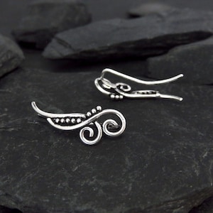 earclimber earring two spirals 925 silver image 3