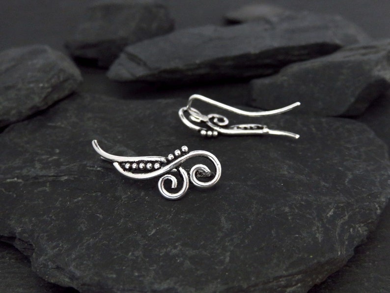 earclimber earring two spirals 925 silver image 3
