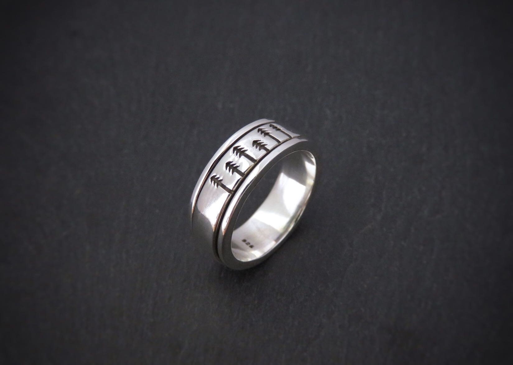 Bague Homme Anti-stress Tournante En Argent 925 - Taille 59 - Modèle T59 - Occasion Comme Neuf