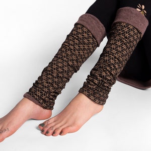 reversible legwarmers in brown, leg warmers, Yoga legwarmers image 7