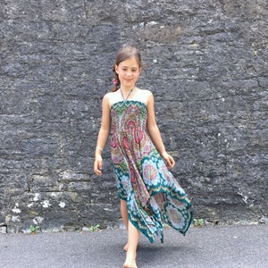 colorful dress for kids, fairy dress, hippie dress, beach dress, summer dress image 2