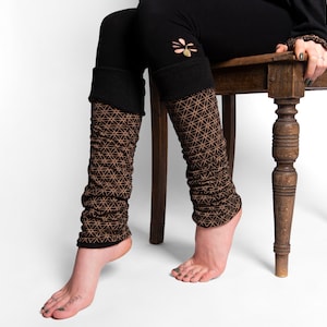 reversible legwarmers in black, leg warmers, Yoga legwarmers