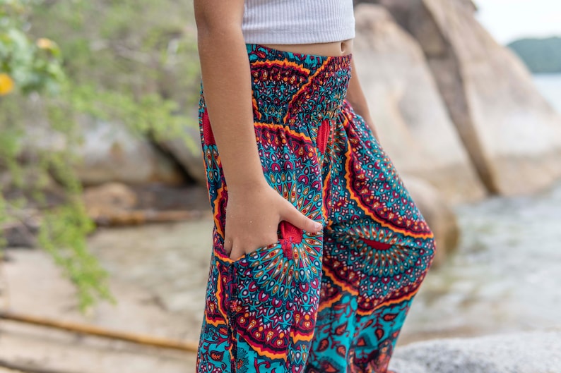 colorful kids pants with two pockets image 9