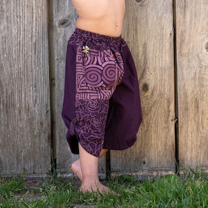 kids pants patchworklook purple