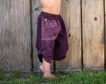 kids pants patchworklook purple