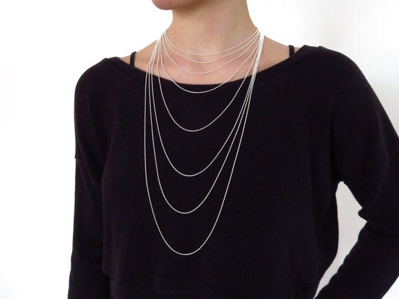 ネックレス・ペンダント [KINDABABY] [925silver] long matte silver ball necklace Amazon.com: 925 Sterling Silver Necklace for Women Pendant