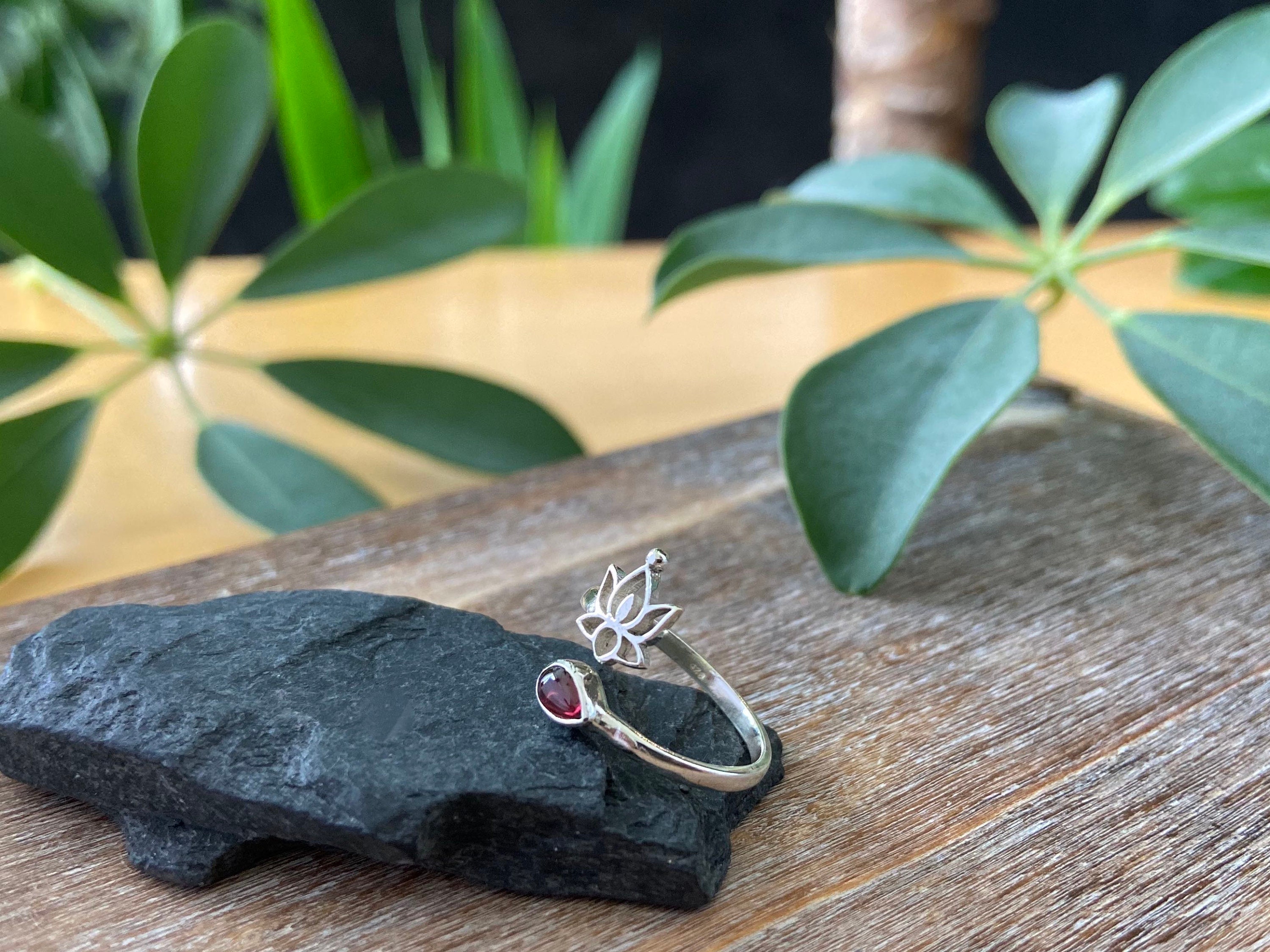 Bague d orteil avec pierre et fleur de lotus en argent Etsy France