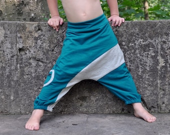 Pantalon de survêtement confortable pour enfants en gris turquoise