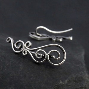 earclimber earring with spirals image 2