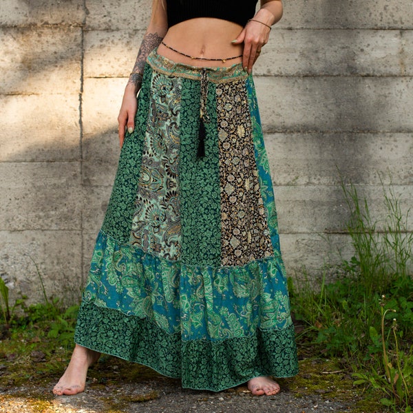 Lace Layered Patchwork Skirt