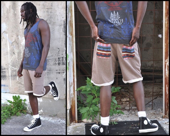 Sweat Shorts for Men With Pockets in Brown - Etsy