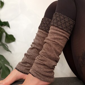 reversible legwarmers in brown, leg warmers, Yoga legwarmers image 9