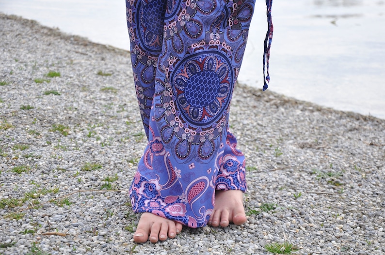 rosa lila gemusterte Pluderhose für Kinder, Kinderhose, luftige Sommerhose für Mädchen Bild 2