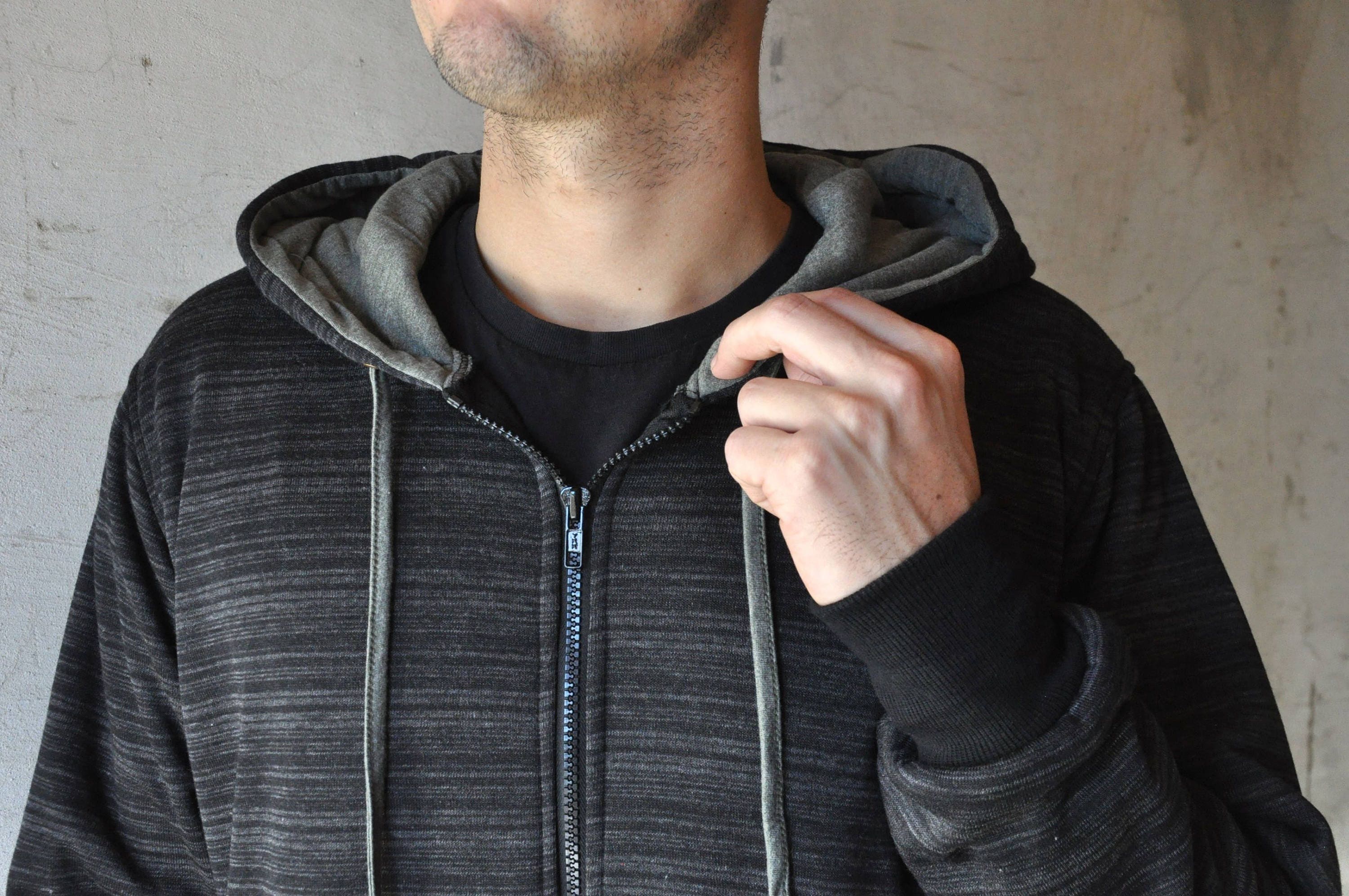 Hoodie for men in black/green Etsy