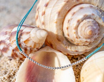 シルバービーズ付きの調節可能なアンクレット - Etsy 日本