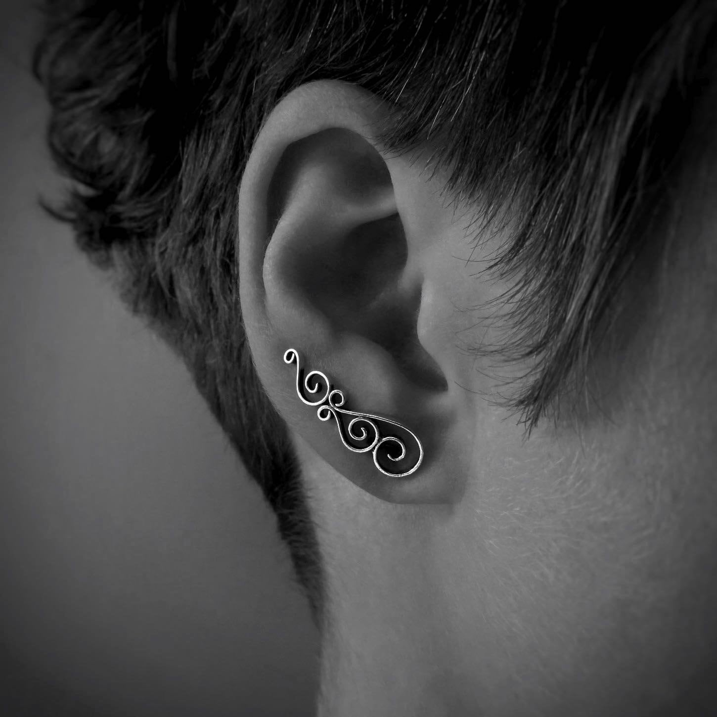 earclimber earring with spirals