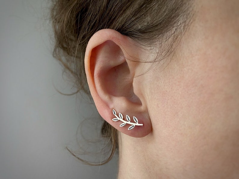 earclimber earring leaves 925 silver earclimber earring leaves 925 silver
