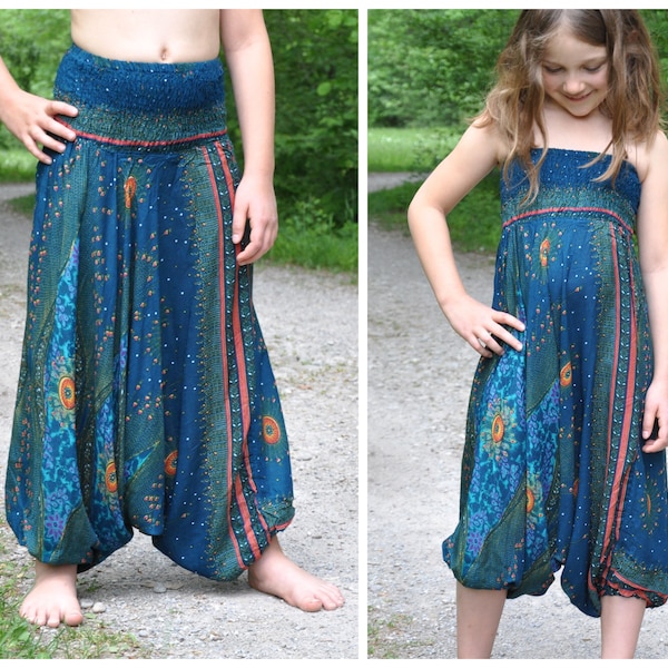 pantalon Alibaba confortable pour les enfants, combinaison pour les enfants, turquoise