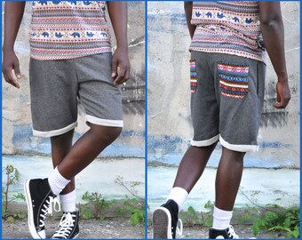 sweat shorts for men with pockets in grey
