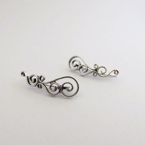 earclimber earring with spirals image 3