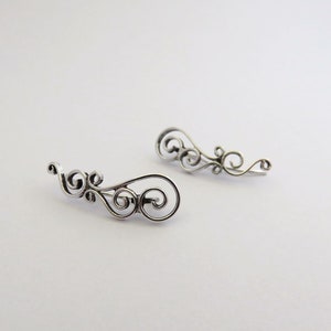 Boucles d'oreilles Earclimber en petites spirales, ear-climber, earcrawler, boucles d'oreilles alpiniste image 3