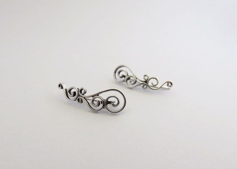 earclimber earring with spirals zdjęcie 3