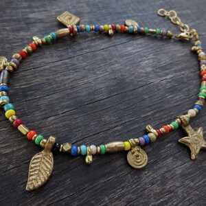 colorful anklet with brass elements image 3