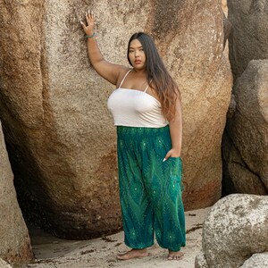 PLUS SIZE, XXL pants turquoise image 4