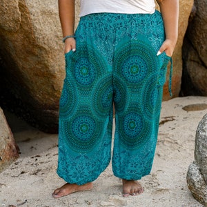 PLUS SIZE, XXL pants blue turquoise imagem 2