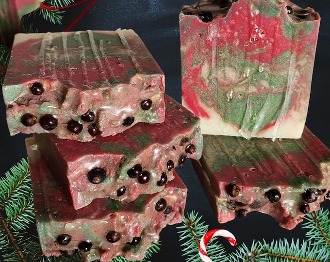 FarmHouse Artisan Soap.Fraser Fir,Bayberry,Cedarwood Vegan Handcrafted bars.Holiday Gift.Shea butter Soap.Holiday Season Gift baskets Soap