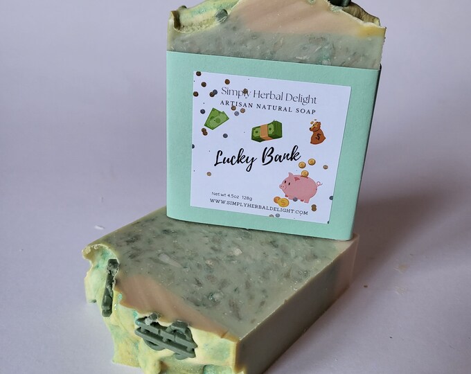 Lucky Bank Artisan Soap.Green Algae,Olive,Goat milk Soap.Natural Handmaid Soap.Handcrafted Gift Soap.All skin types,ideal for Oily skin.