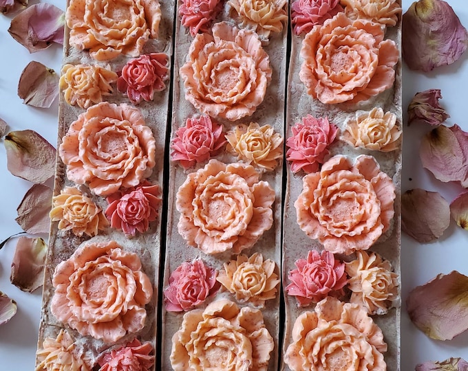 English Garden Vegan Soap.Rose Petals,Sea Salts,Handmade SPA Soap.Cleansing,detoxifying.Red Clay,Pink Himalayan Salt, Hibiscus.Artisan Soap