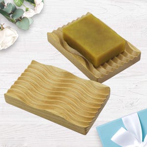 Natural Teak Wood Soap Holder.Wooden Soap Tray. Elegant Teak Wood Soap Dish.Rustic,Boho,Natural Soap Tray.Bathroom,Shower,Kitchen Soap Dish image 6