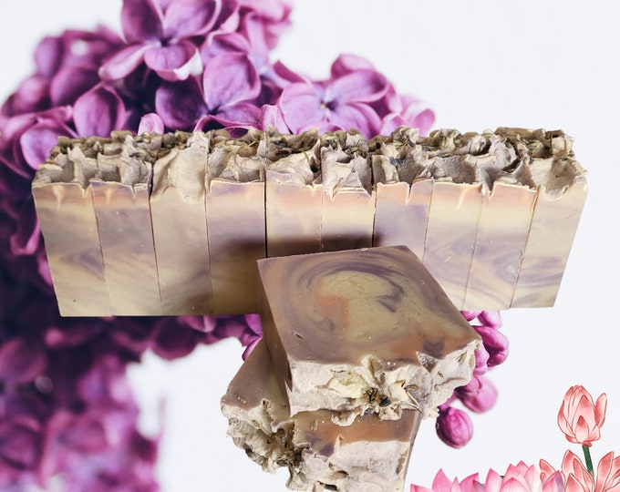 Soap Loaf French Lilac and Lotus Blossom.Botanical Soap Loaves of 10 bars Floral.Artisan Handcrafted Vegan Soap.  Summer Collection Soap