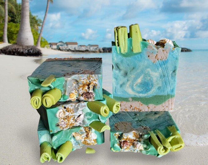 Blue Serenity Artisan Handcrafted Soap.Shea butter Chlorella Handmade Vegan Soap.Bamboo extract,Irish Moss.Natural Gift Soap All skin types