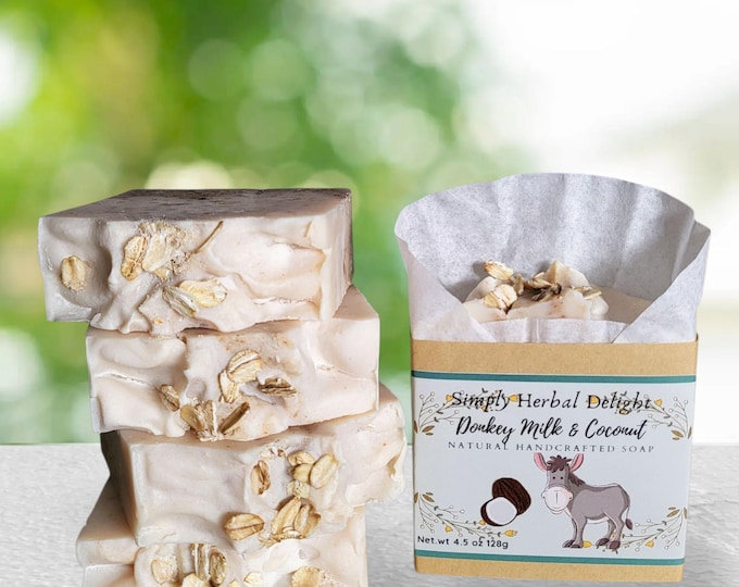 Donkey Milk Coconut Oatmeal Artisan Soap.Coconut Cream, Kokum butter,Donkey milk Soap. Oatmeal Donkey Milk Soothing Specialty Soap bars.