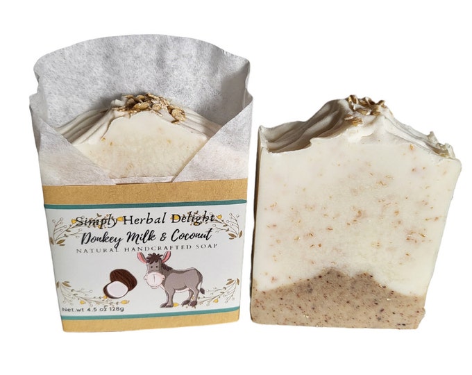 Donkey Milk and Coconut Oatmeal Artisan Soap.Coconut Cream Kokum butter Soap.  Oatmeal Soothing Specialty Soap.All skin types.Body and Face.