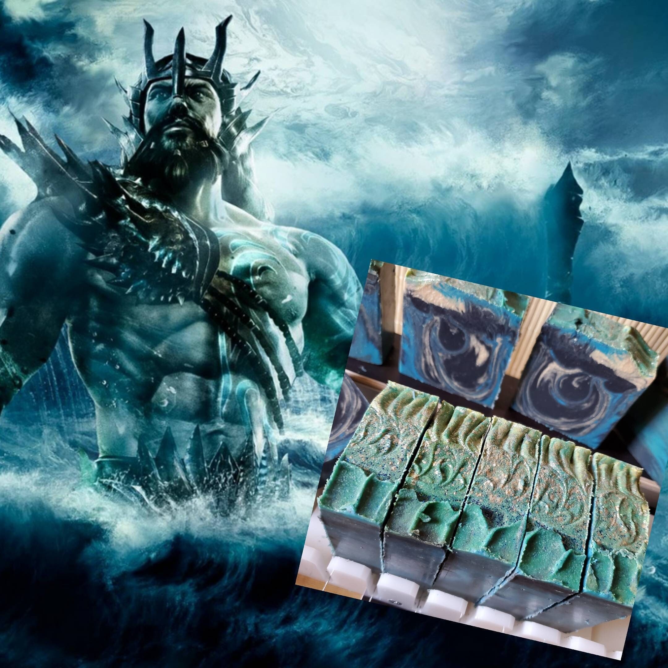 Neptune's Breath Artisan Vegan soap.Tea Brew infused of Bilberry