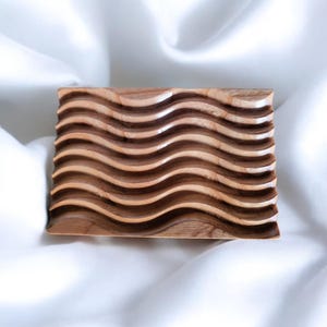 Natural Teak Wood Soap Holder.Wooden Soap Tray.  Elegant Teak Wood Soap Dish.Rustic,Boho,Natural Soap Tray.Bathroom,Shower,Kitchen Soap Dish