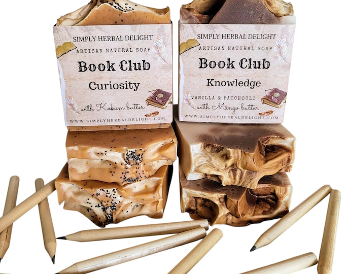 Book Club Soap Gift Set.Kokum,Mango Butter.Soap for Book lovers,readers,   teachers,book club members. Vegan Handmade Soap,Vanilla Patchouli