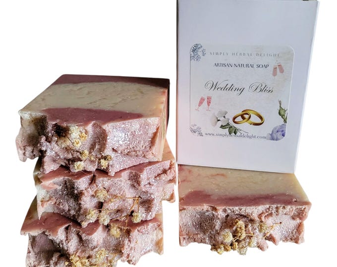 Wedding Bliss Artisan Botanical Soap.Bridal shower,Bridesmaids,  Baby Shower,Guest Gift.Baby's Breath,Lily of the Valley Handcrafted Soap