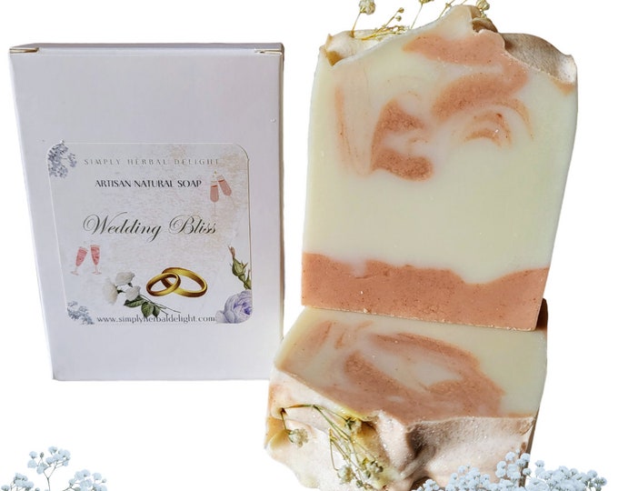 Wedding Bliss Artisan Botanical Soap.Rose Clay Lily of the Valley Handmade Soap.Bridal Shower,Bridesmaids,Weddings,Baby Shower Gift.Vegan