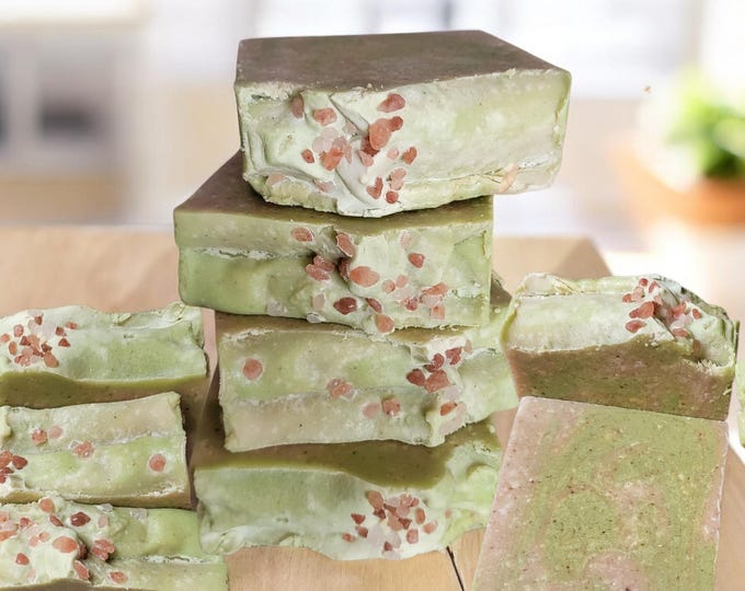 Ginger and Sage Vegan Sea Salt Soap.SPA Holistic Handcrafted Soap.Shea butter,Ginger,Sage,Lemongrass,Chamomile. Exfoliating,Botanical bars