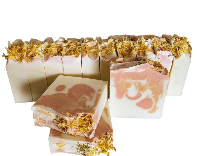 Soap Loaf Chamomile White Tea.Botanical Soap Loaves of 10 bars Vegan.Artisan Handcrafted Floral Soap Loaf.Plant based Soap Loaf Pre-cut