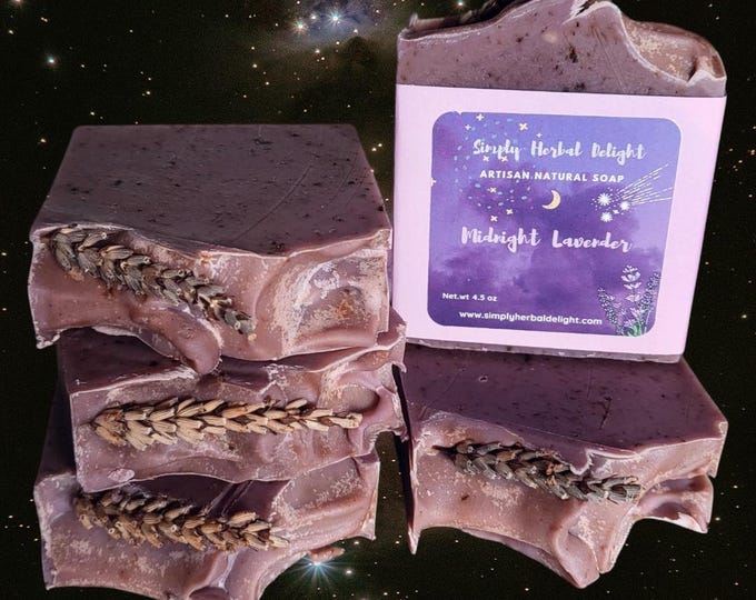 Midnight Lavender Handcrafted Soap.Natural Artisan Soap.Lavender,Rosehip,Cocoabutter Soap  Chai,Hibiscus,French Pink Clay.Botanical,Handmade