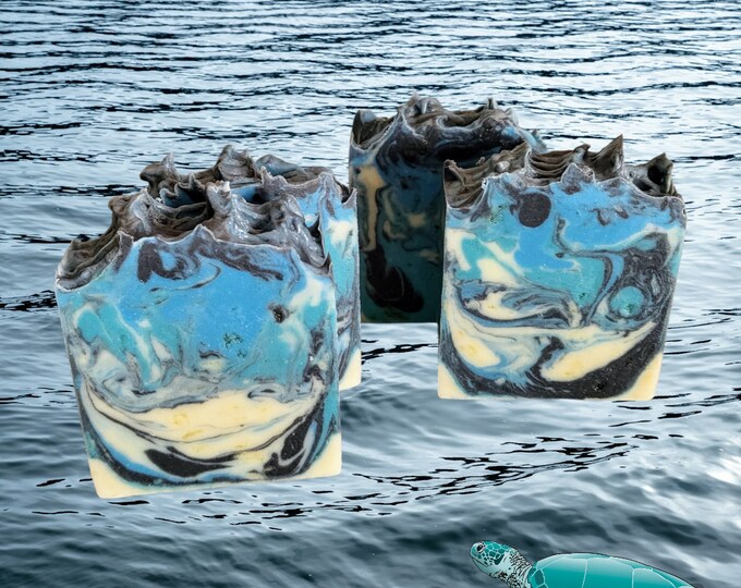 Neptune's Breath Artisan Vegan Soap.Tea Brew of Bilberry,Juniper.Shea butter Soap.Woodlands and Deep Waters.Aromatic,Aquatic Handmade Soap