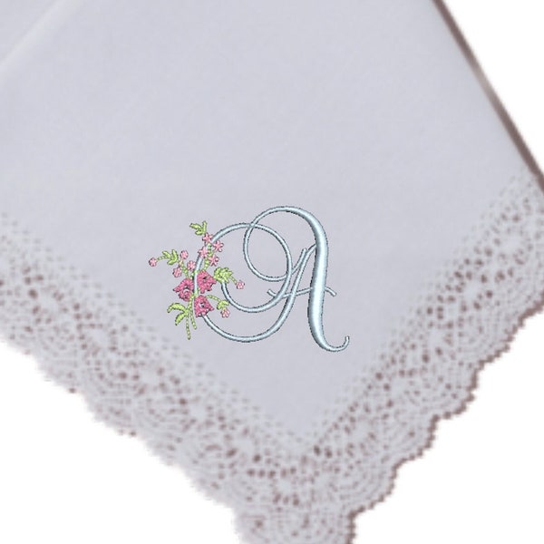 26 Pretty Floral Alphabet Upper Case Initials Embroidery Files Instant Download for  Table Napkin monogram wedding hankie bride gift PES