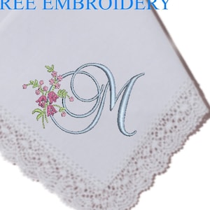 26 Pretty Floral Alphabet Upper Case Initials Embroidery Files Instant Download for monogram Napkin wedding hankie bride gift PES format